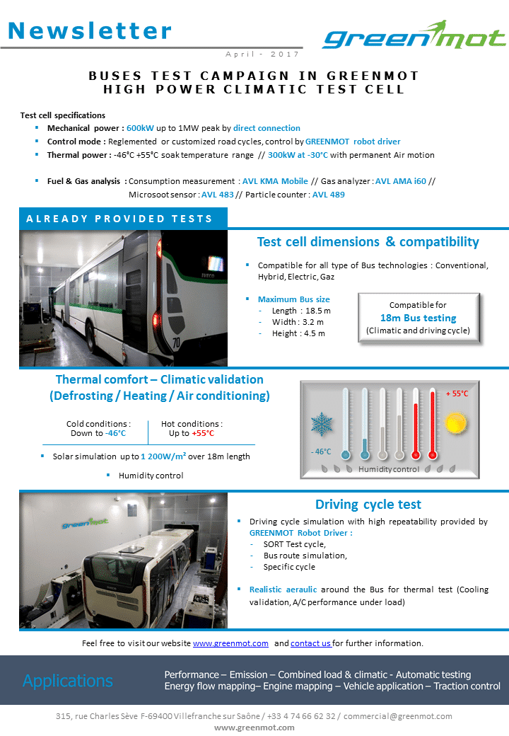 Buses test campaign - GREENMOT